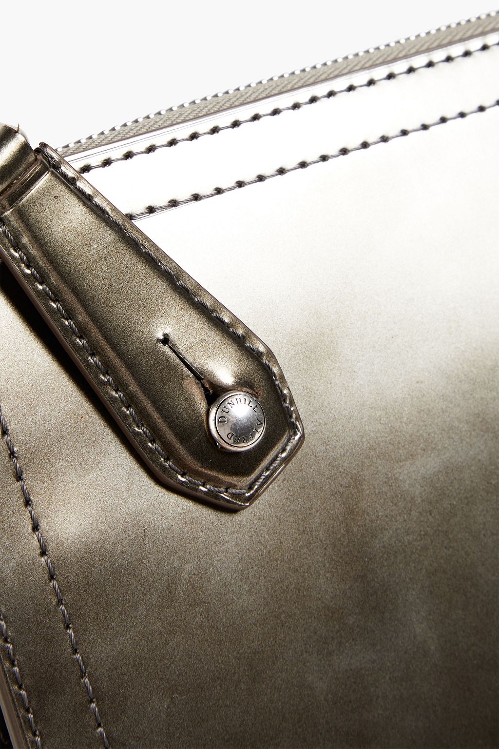 DUNHILL Metallic patent-leather pouch