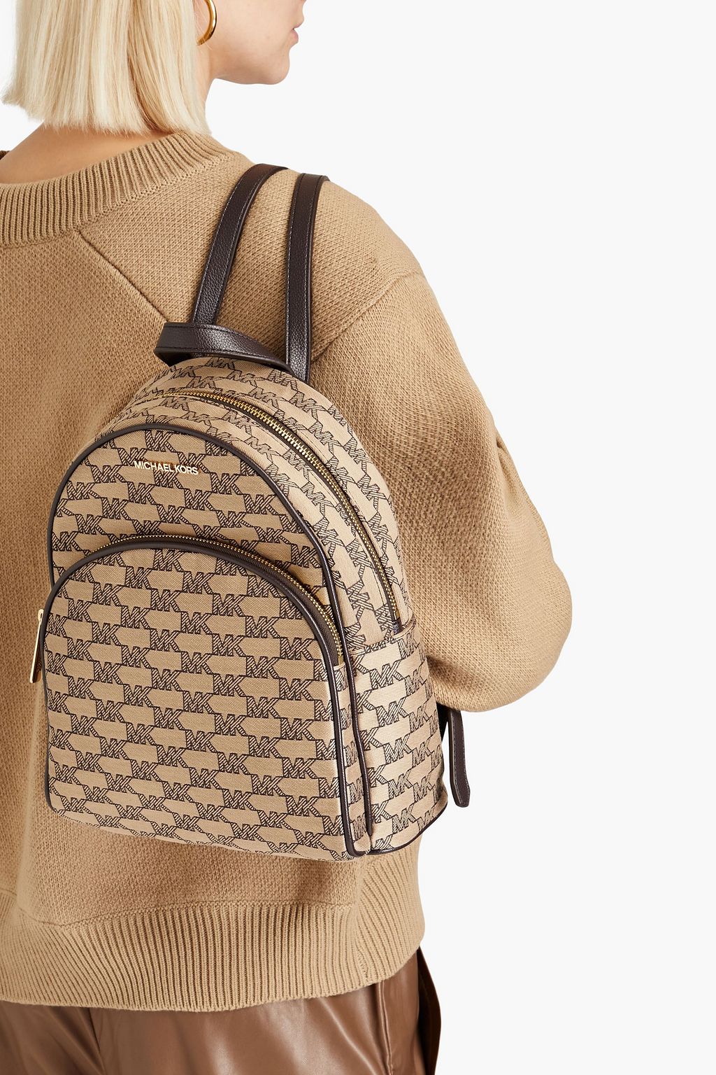 MICHAEL MICHAEL KORS Abbey logoprint jacquard backpack THE