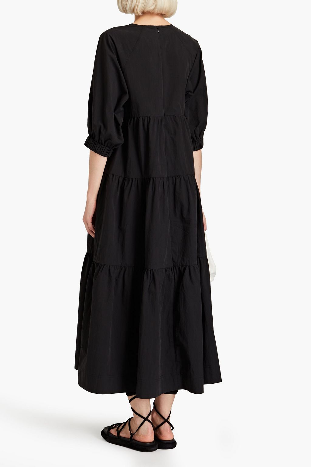CO Gathered cotton-blend poplin midi dress