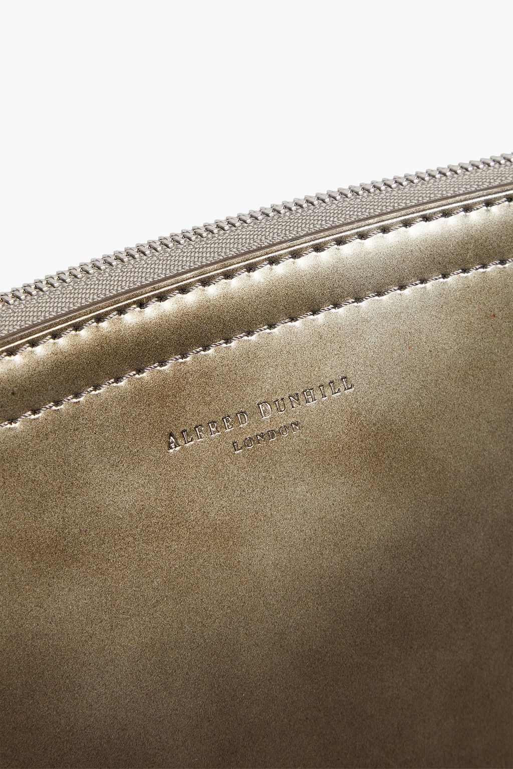 DUNHILL Metallic patent-leather pouch