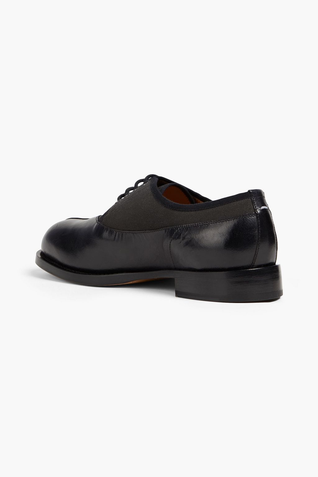 MAISON MARGIELA Burnished leather and canvas derby shoes