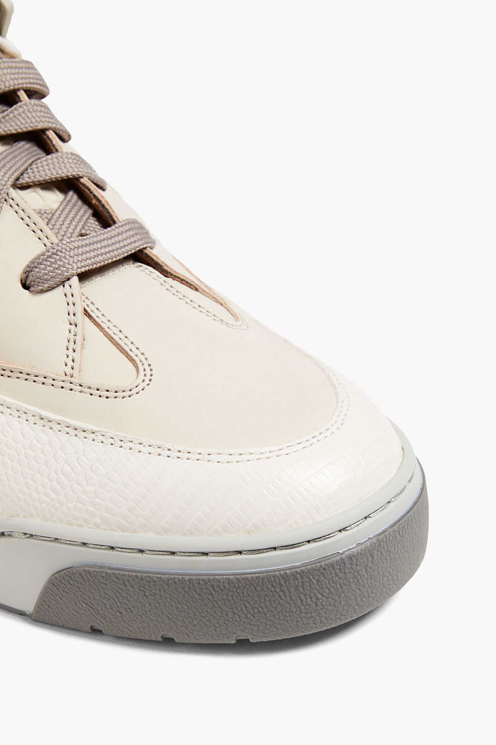 MAISON MARGIELA Mesh, nubuck and lizard-effect leather sneakers