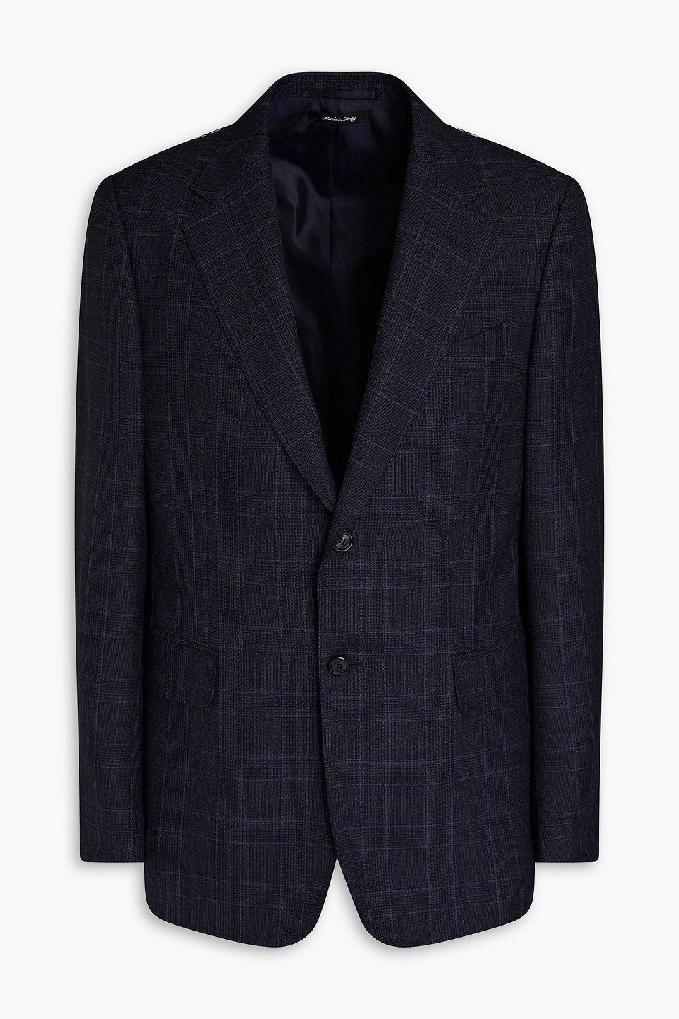 Dunhill Prince Of Wales Checked Wool Blazer In Blue