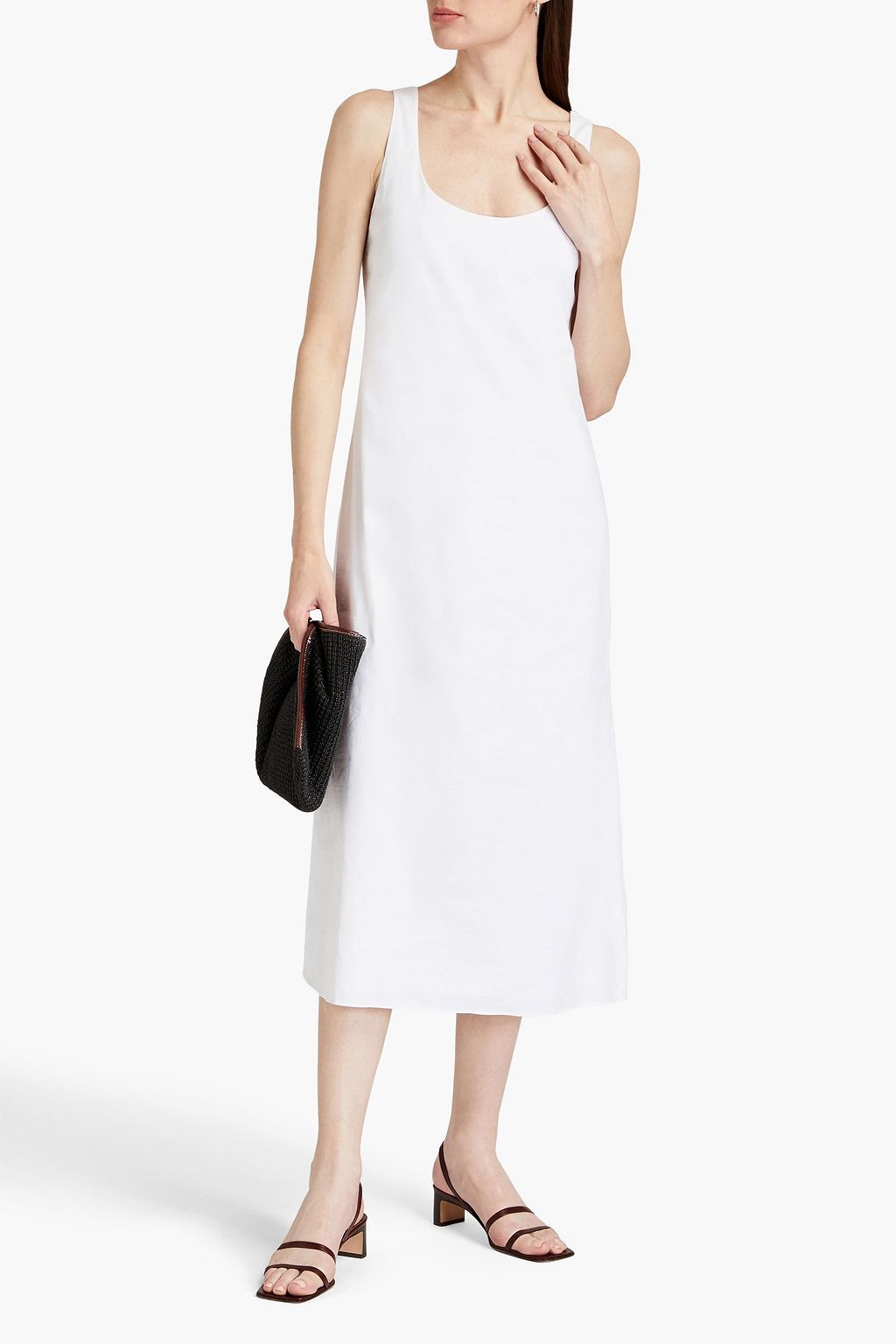 THEORY Linen-blend midi dress