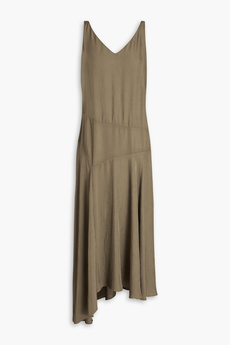 Theory - Washed twill midi dress - Green - US 2