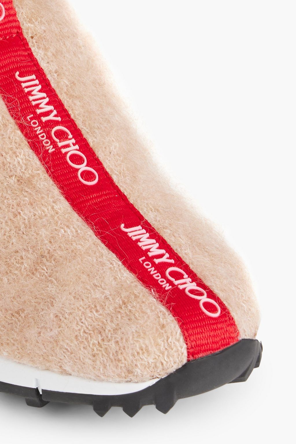 JIMMY CHOO Norway brushed stretch-knit slip-on sneakers