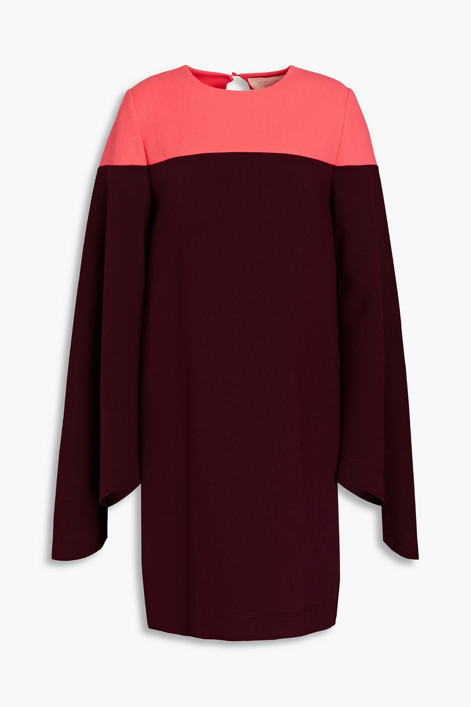 Roksanda Zana Two-tone Crepe Mini Dress In Burgundy