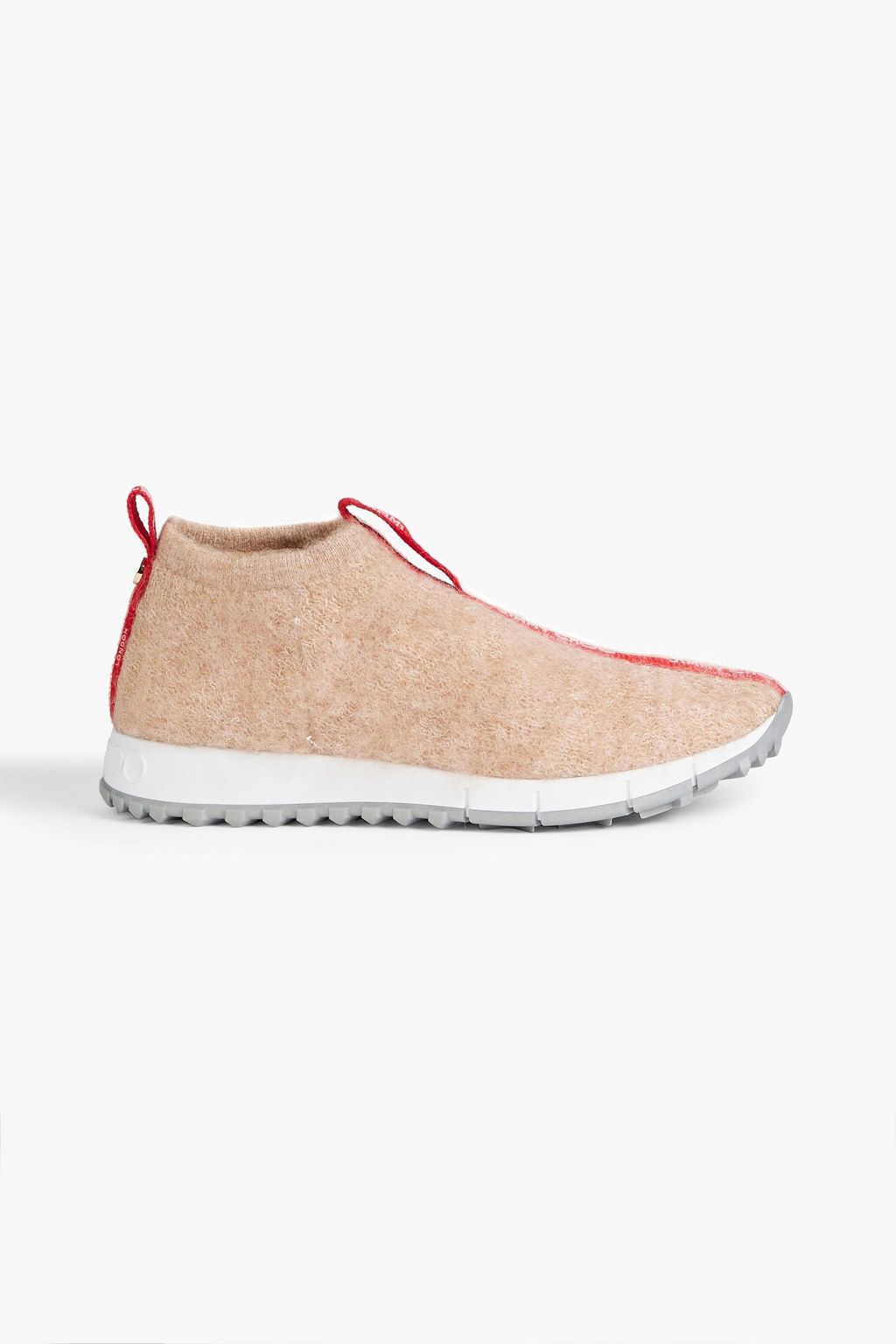 JIMMY CHOO Norway brushed stretch-knit slip-on sneakers | up to 70% | THE OUTNET