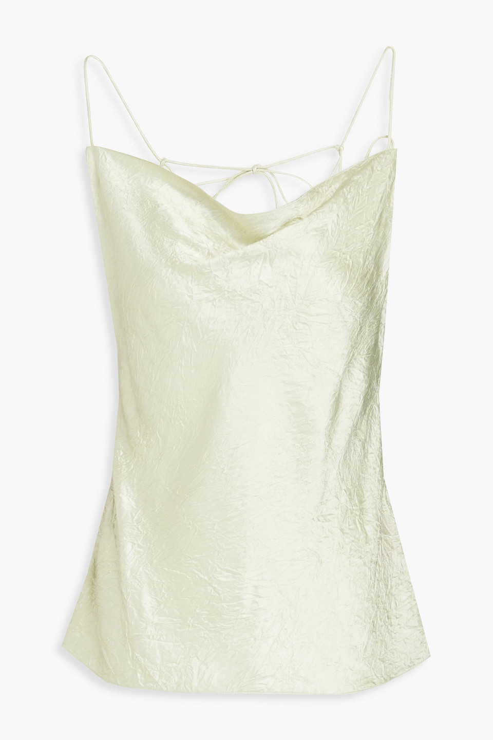 Roksanda Nixie Draped Crinkled-satin Camisole In Light Green