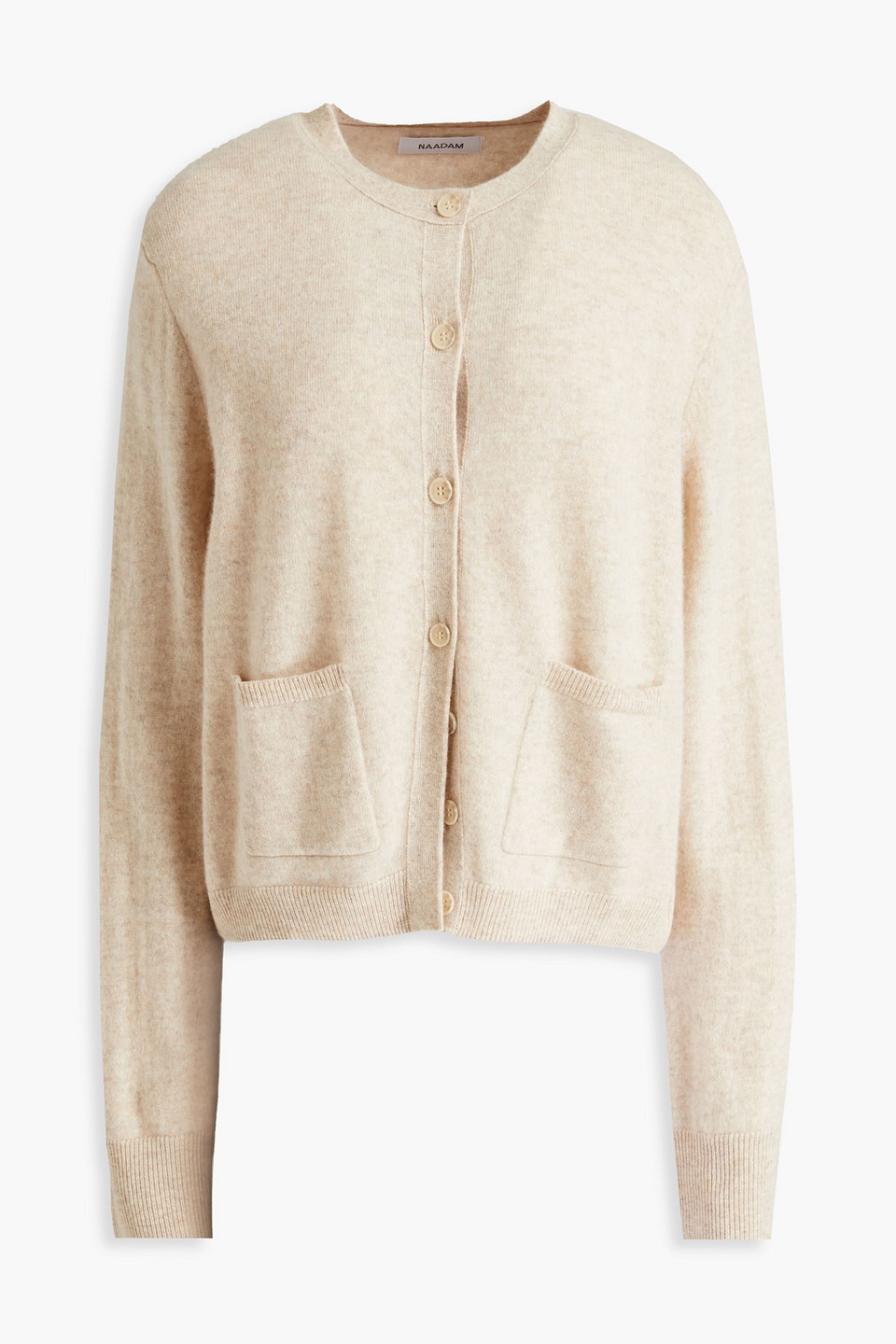 Naadam Mélange Cashmere Cardigan In White