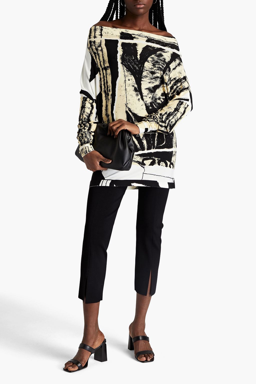 NORMA KAMALI Convertible printed stretch-jersey top