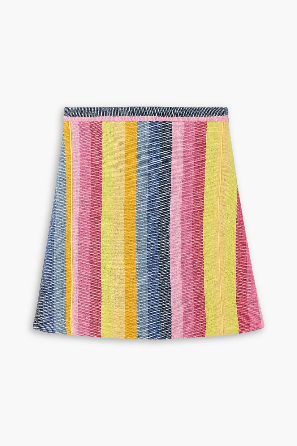 SINDISO KHUMALO JEMMA STRIPED LINEN-CANVAS MINI SKIRT