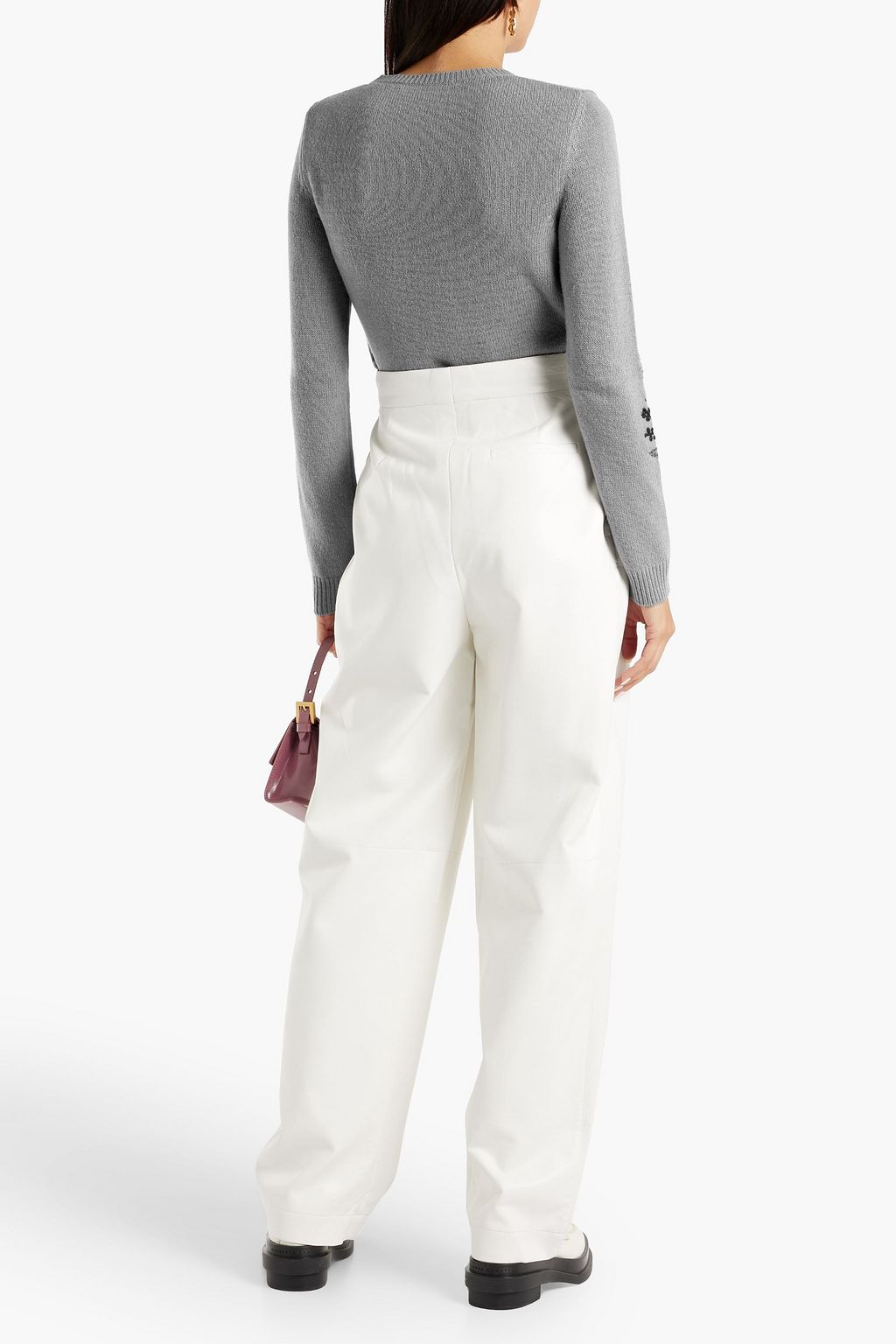 VALENTINO GARAVANI Embellished wool and cashmere-blend sweater