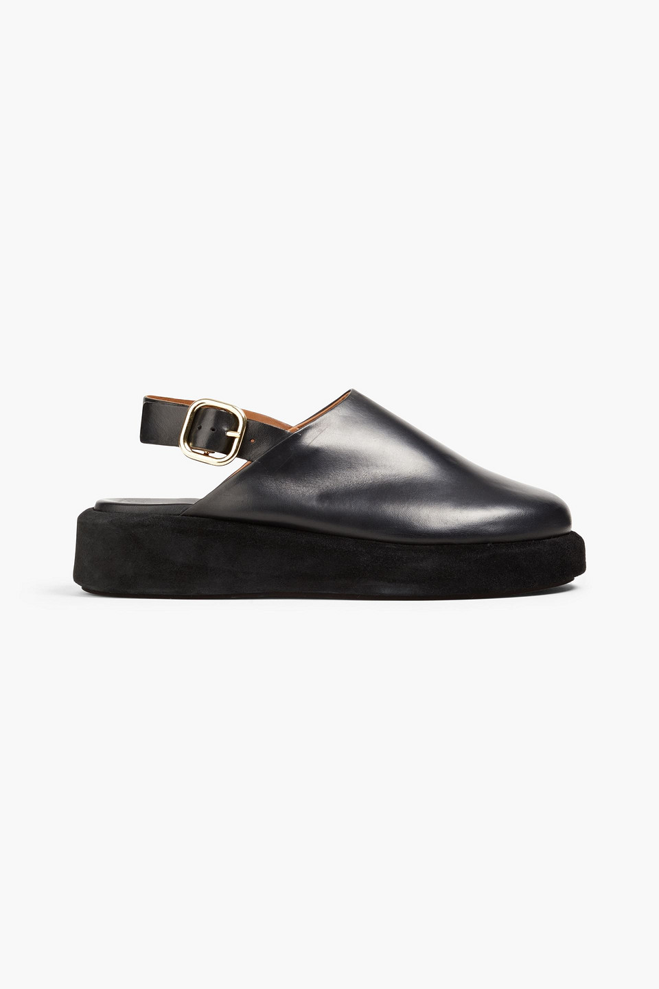 Atp Atelier Lecco Leather Platform Slingback Mules In Black