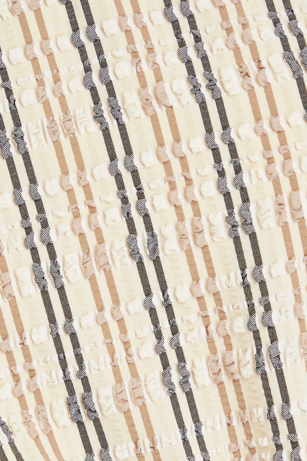 LISA MARIE FERNANDEZ طقم بكيني ’فيكتور’ بتصميم باندو من قماش سيرساكر المرن بتصميم مخطط