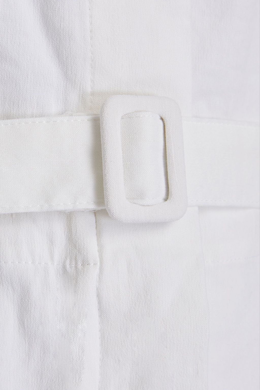 THEORY Belted linen-blend mini shirt dress