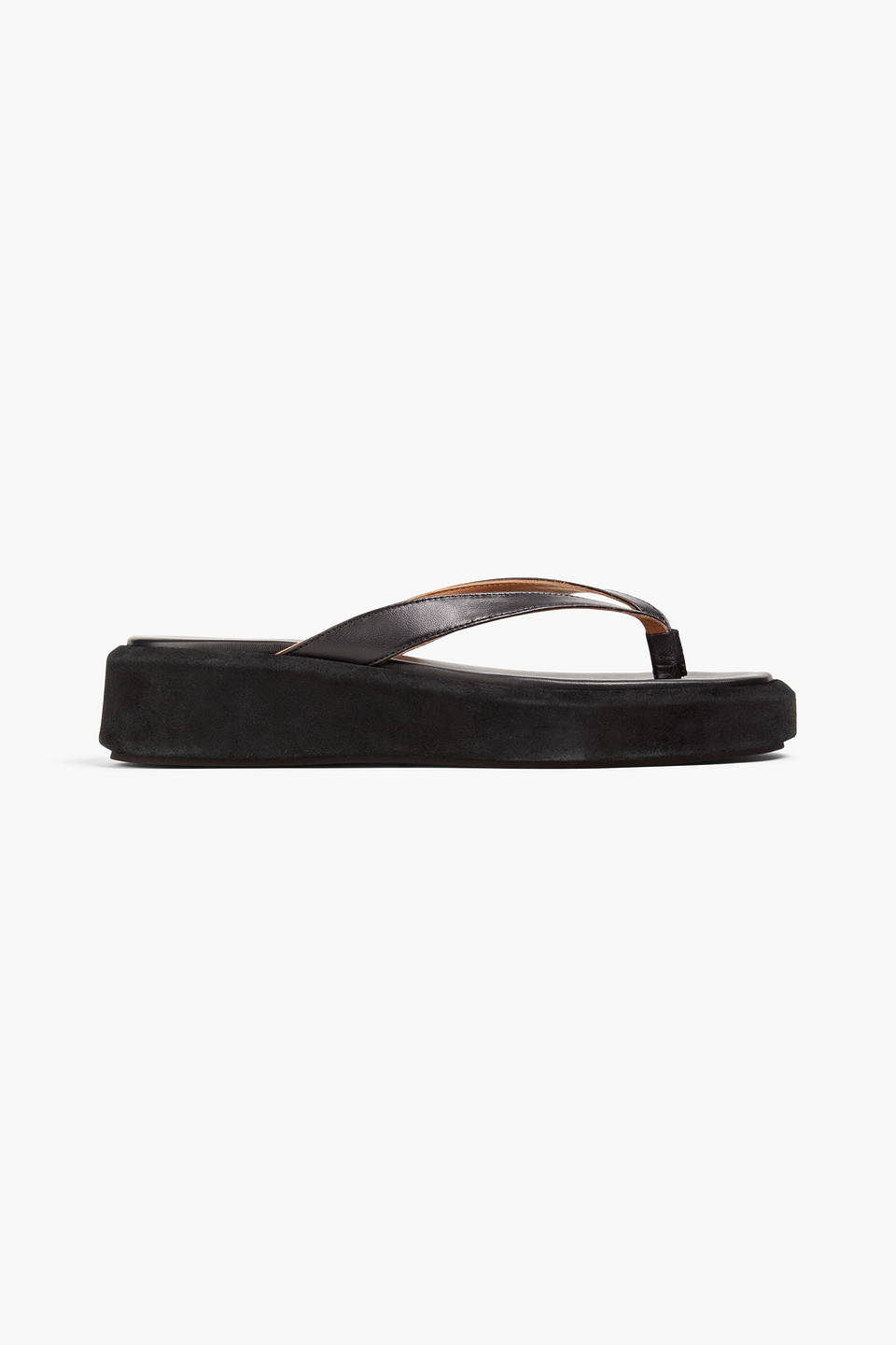 Atp Atelier Roseo Leather Platform Sandals In Black