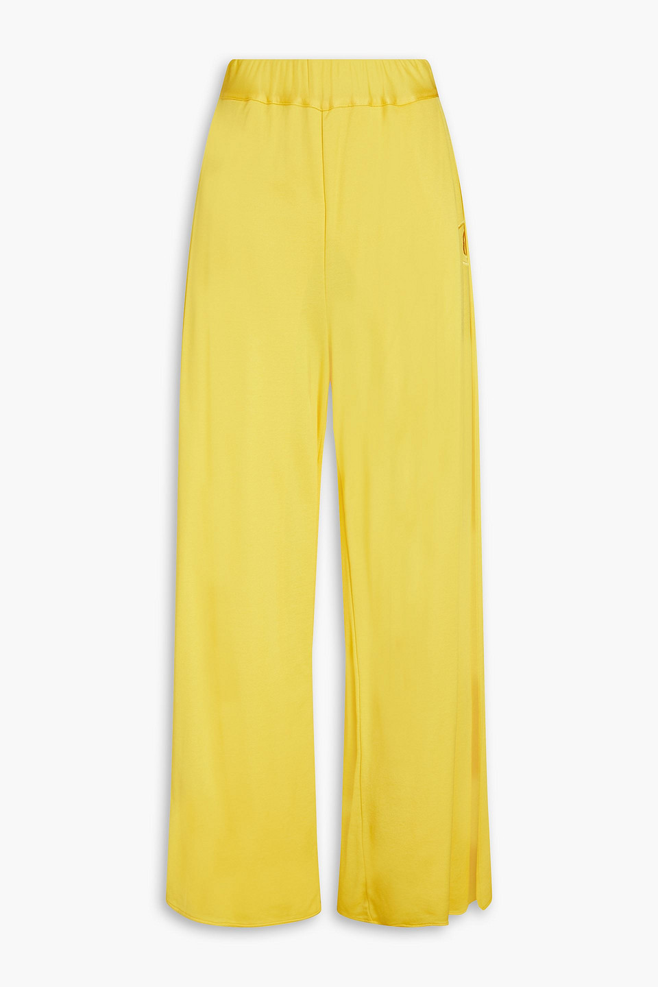 MM6 Maison Margiela - Pleated satin-jersey wide-leg pants - Yellow - S