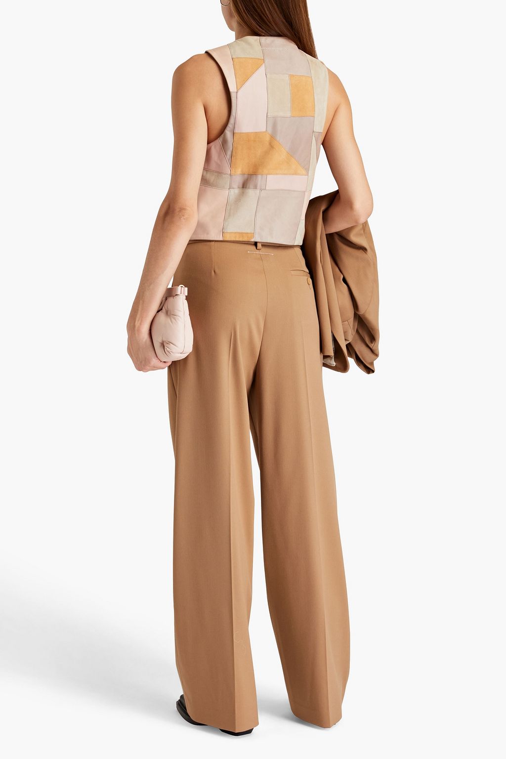 MM6 MAISON MARGIELA بنطلون من التويل بقصة أرجل واسعة