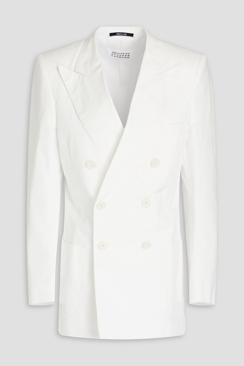 Maison Margiela - Double-breasted cotton-twill blazer - White