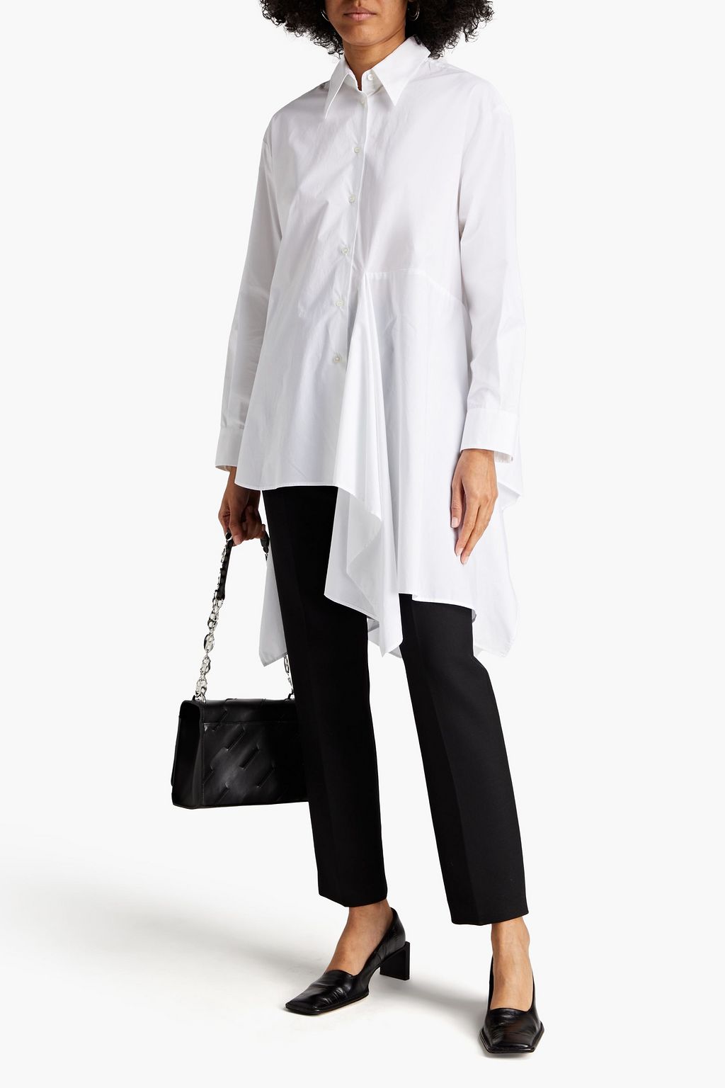 MM6 MAISON MARGIELA Pleated cotton-poplin shirt