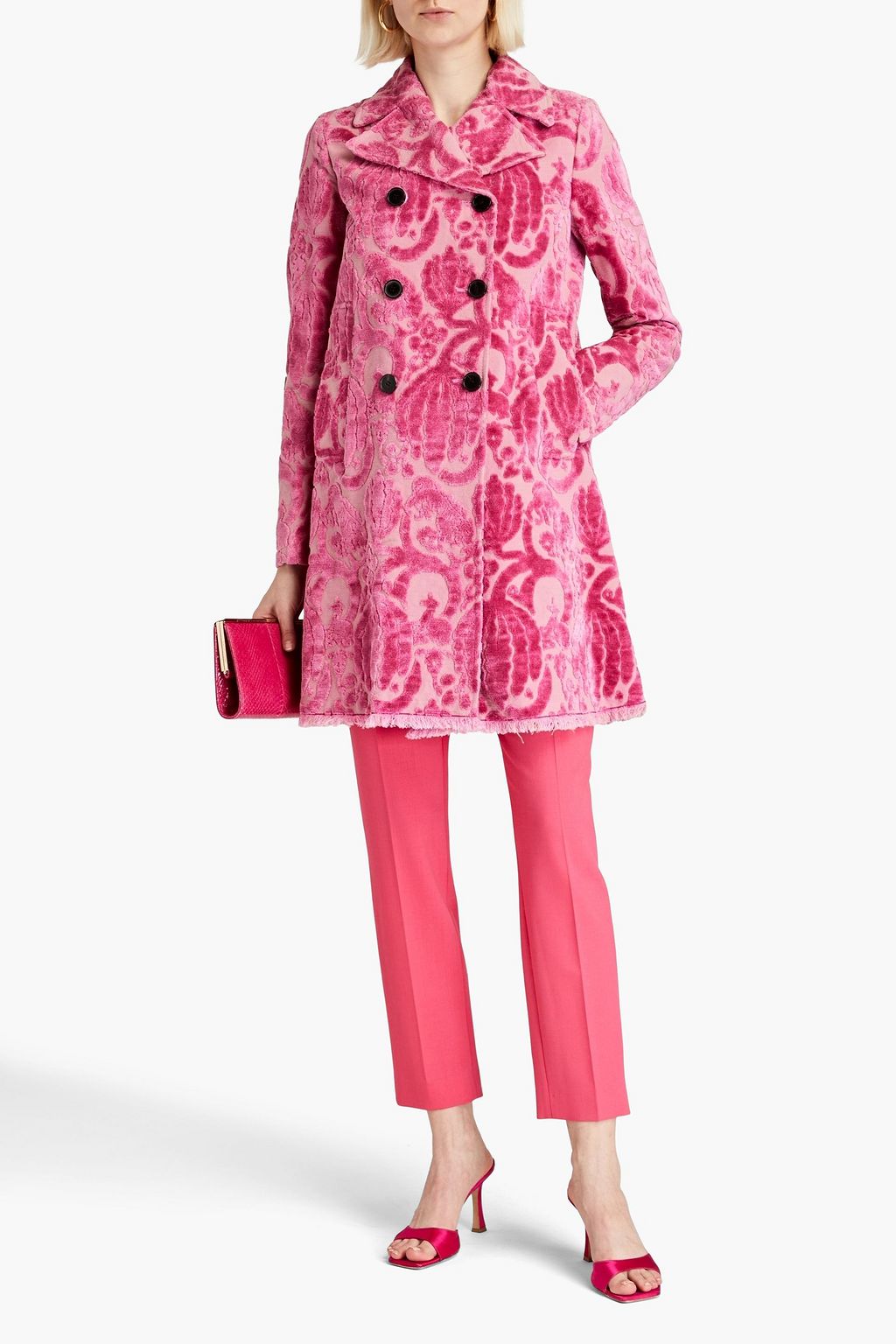 VALENTINO GARAVANI Chenille-jacquard cotton coat