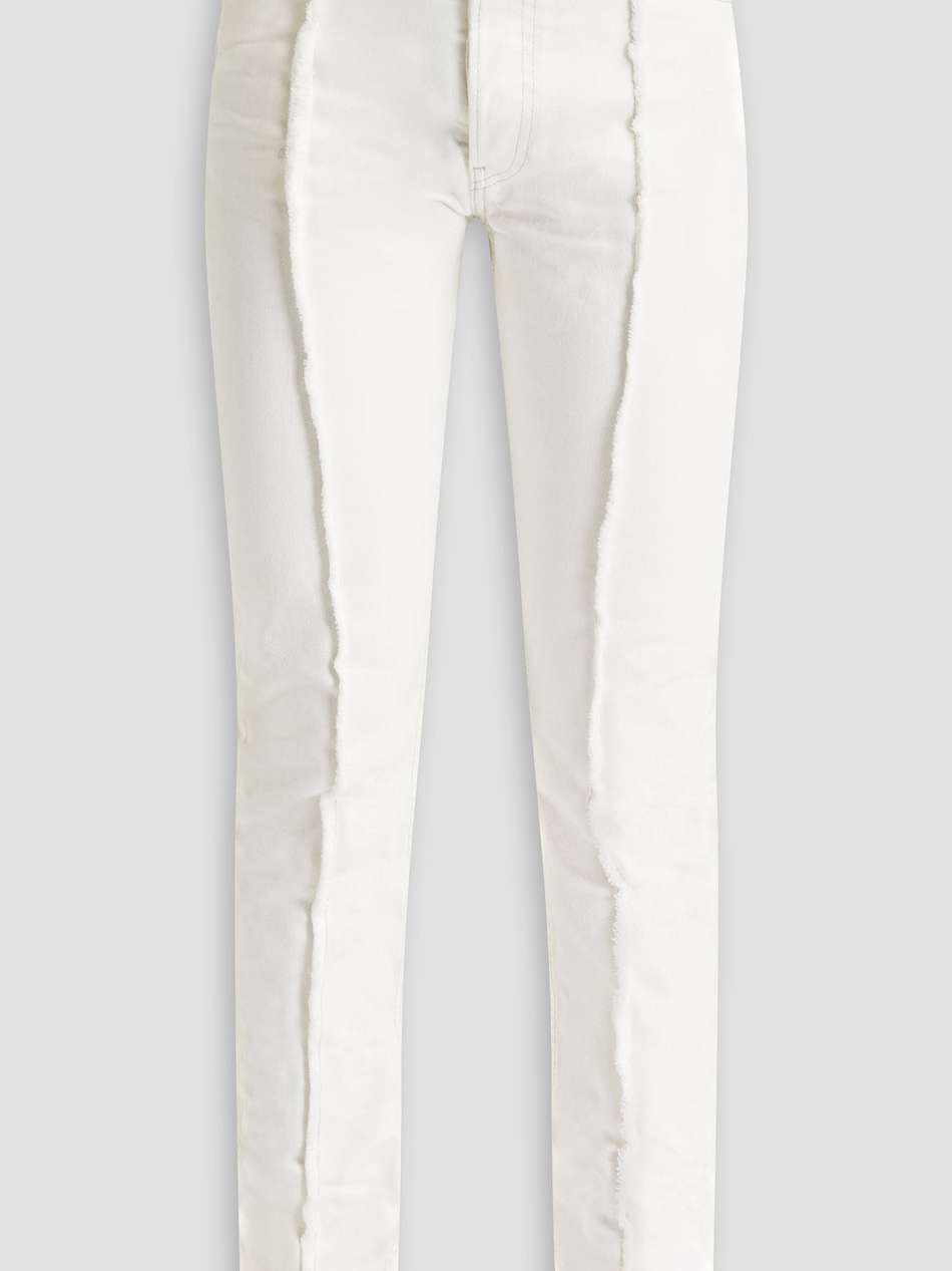 frayed high-rise slim-leg jeans