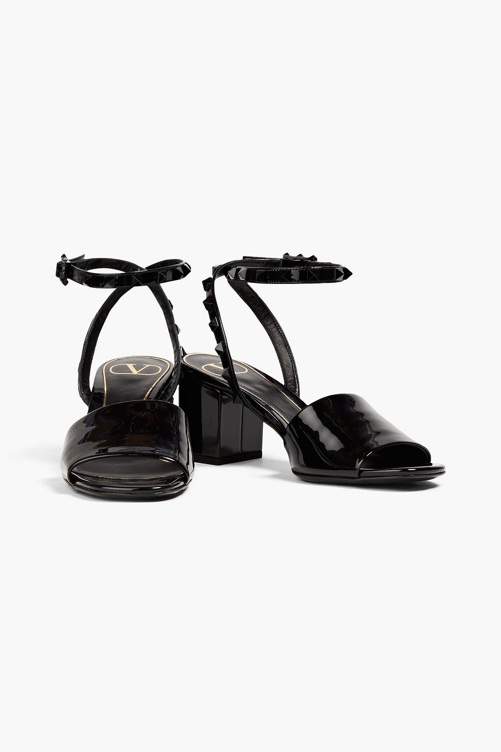 VALENTINO GARAVANI Rockstud Sandalen aus Lackleder