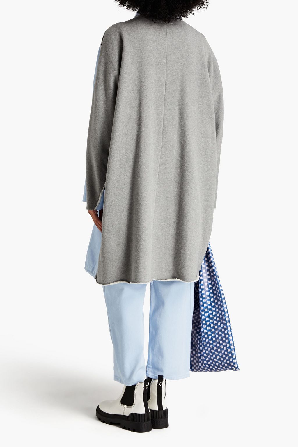 MM6 MAISON MARGIELA معطف بمقاس كبير من القطن المطاطي بألواح صوف