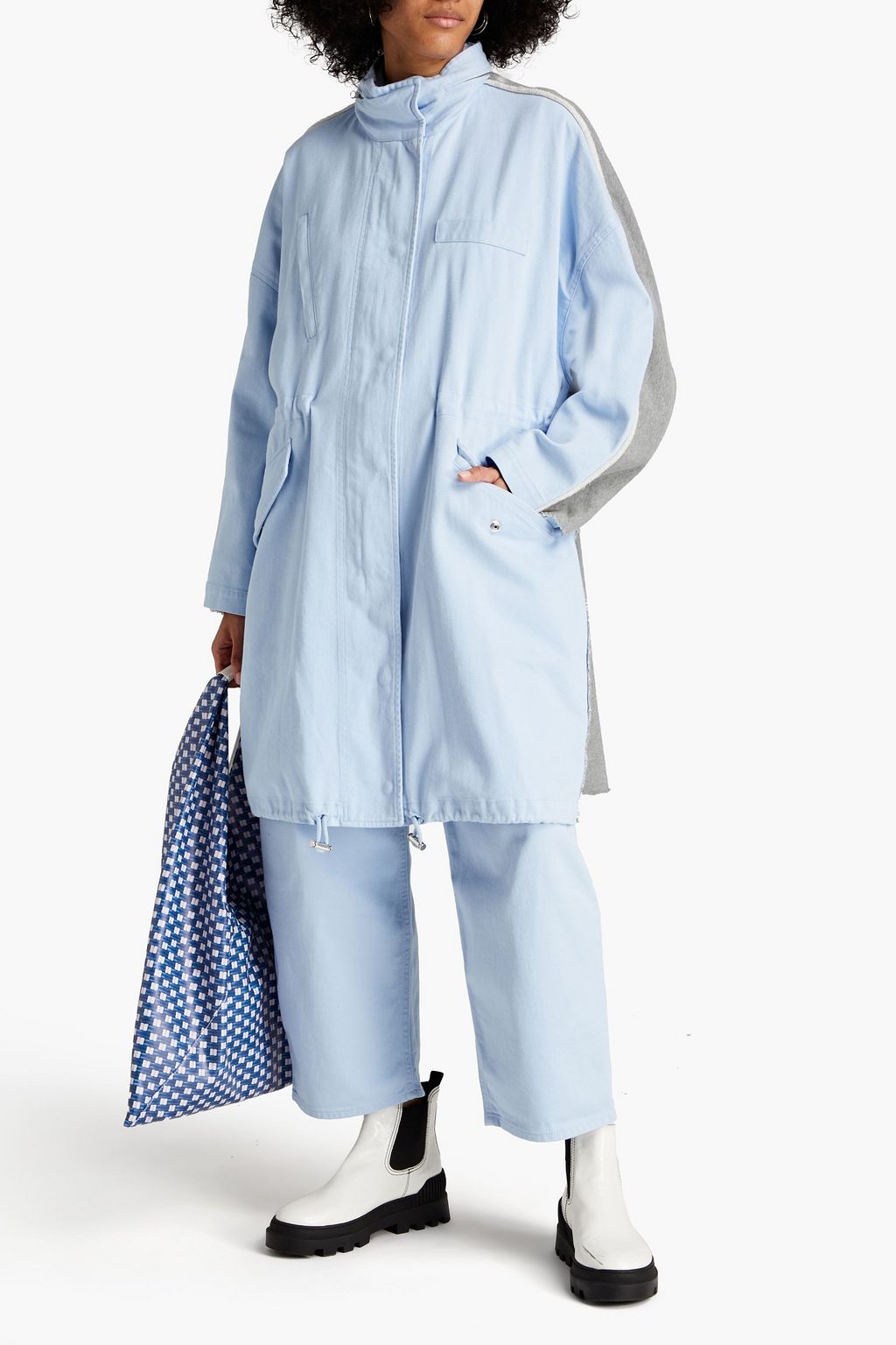 MM6 MAISON MARGIELA معطف بمقاس كبير من القطن المطاطي بألواح صوف