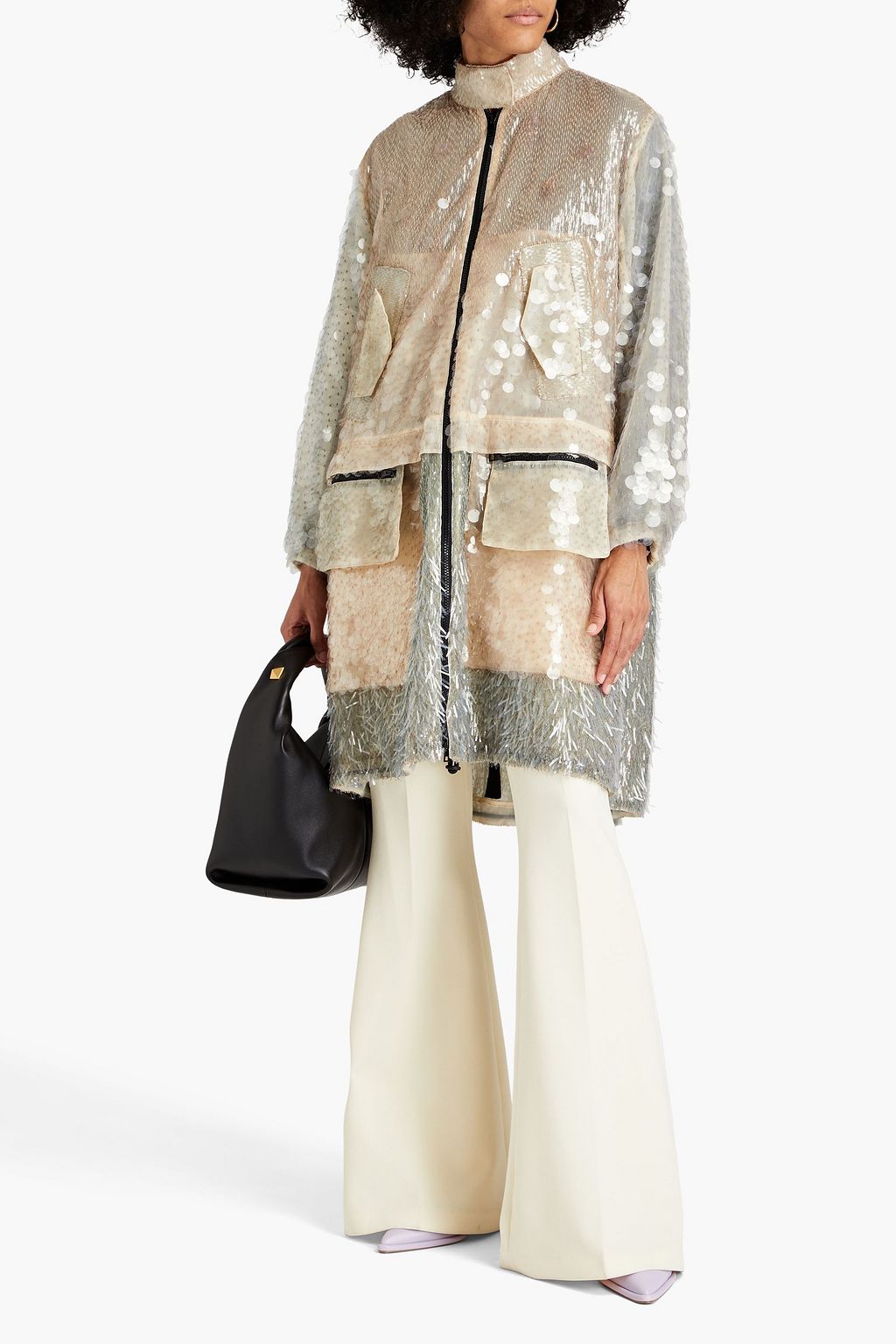 VALENTINO Sequin-embellished tulle jacket