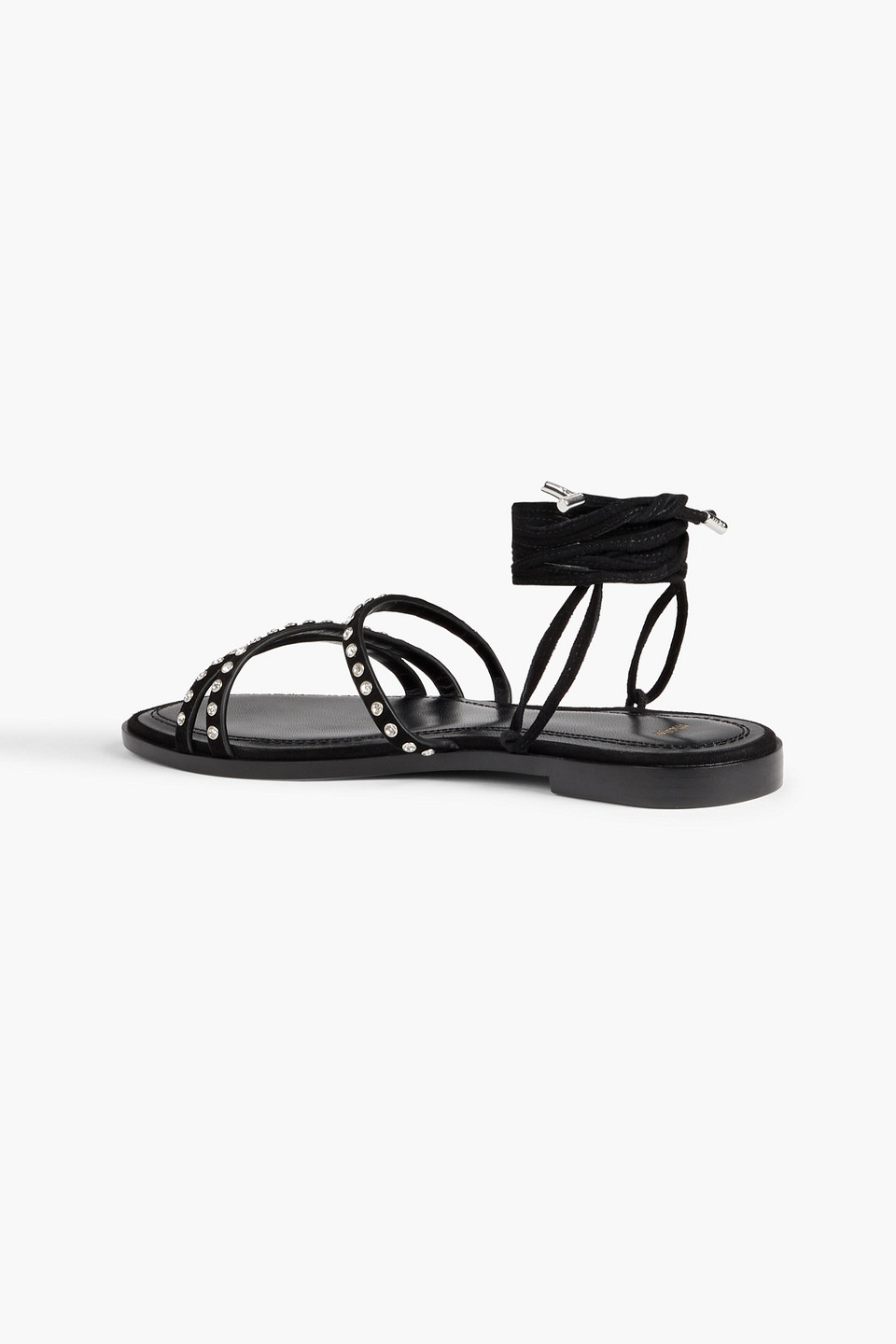 Shop Maje Suede Sandals In Black