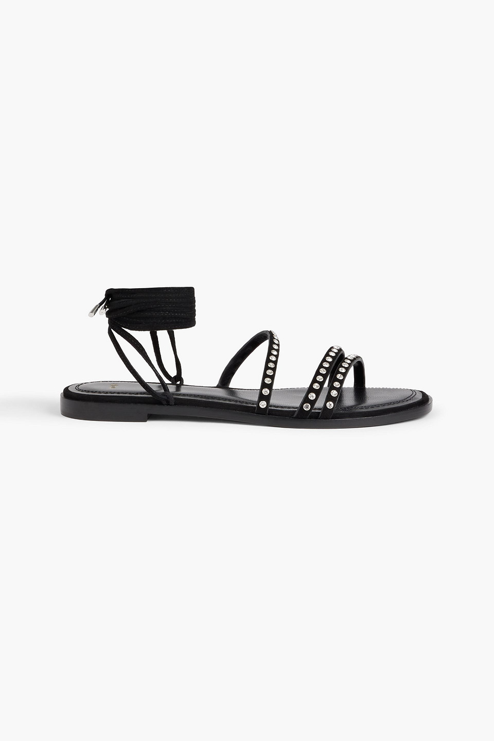 Maje Florence Suede Sandals In Black