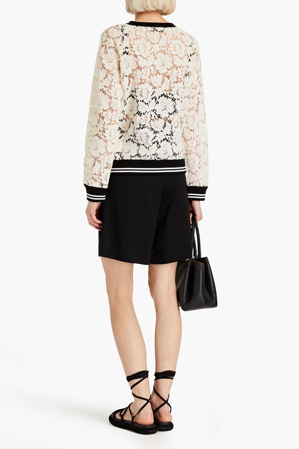 VALENTINO Cotton-blend corded lace top