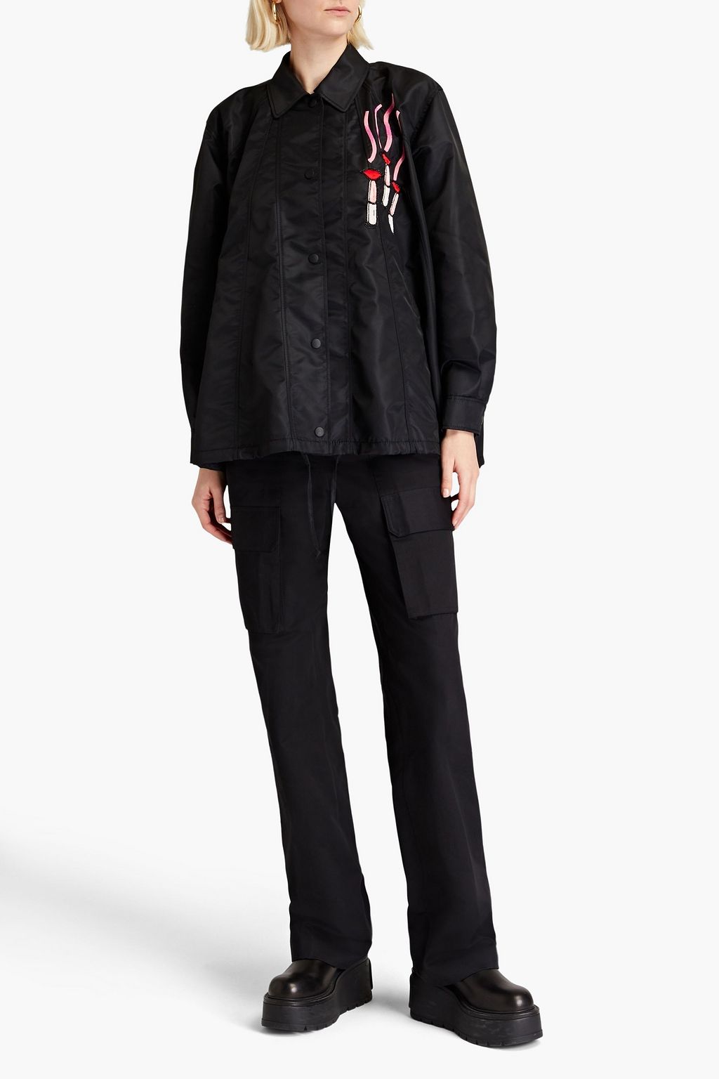 VALENTINO GARAVANI 비즈 장식 쉘 재킷