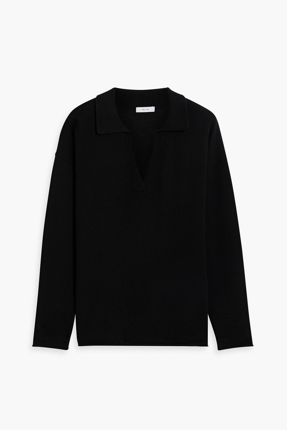 Iris & Ink Jessica Cashmere And Wool-blend Sweater In Black