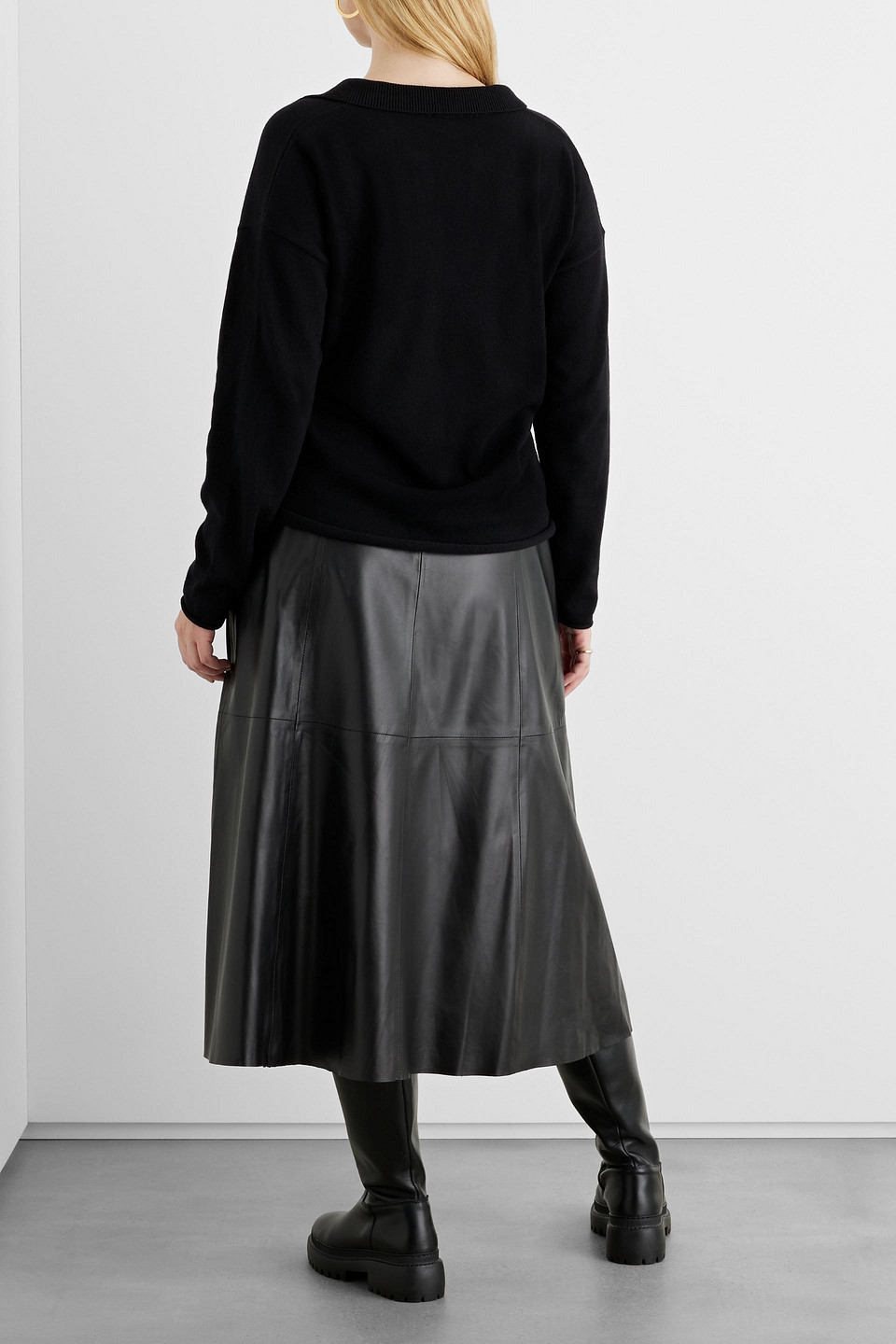 Iris & Ink Jessica Cashmere And Wool-blend Sweater In Black