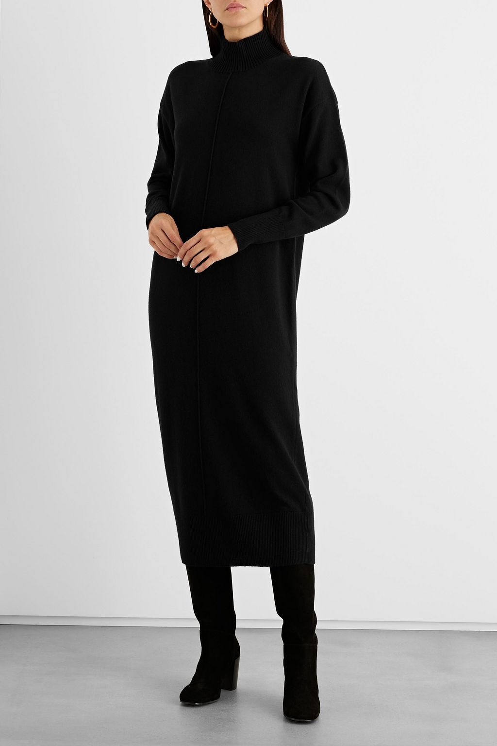 IRIS & INK Scarlett wool turtleneck midi dress