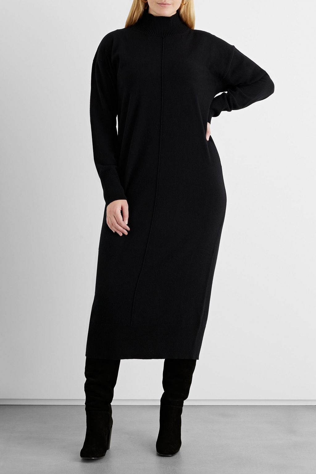 IRIS & INK Scarlett wool turtleneck midi dress