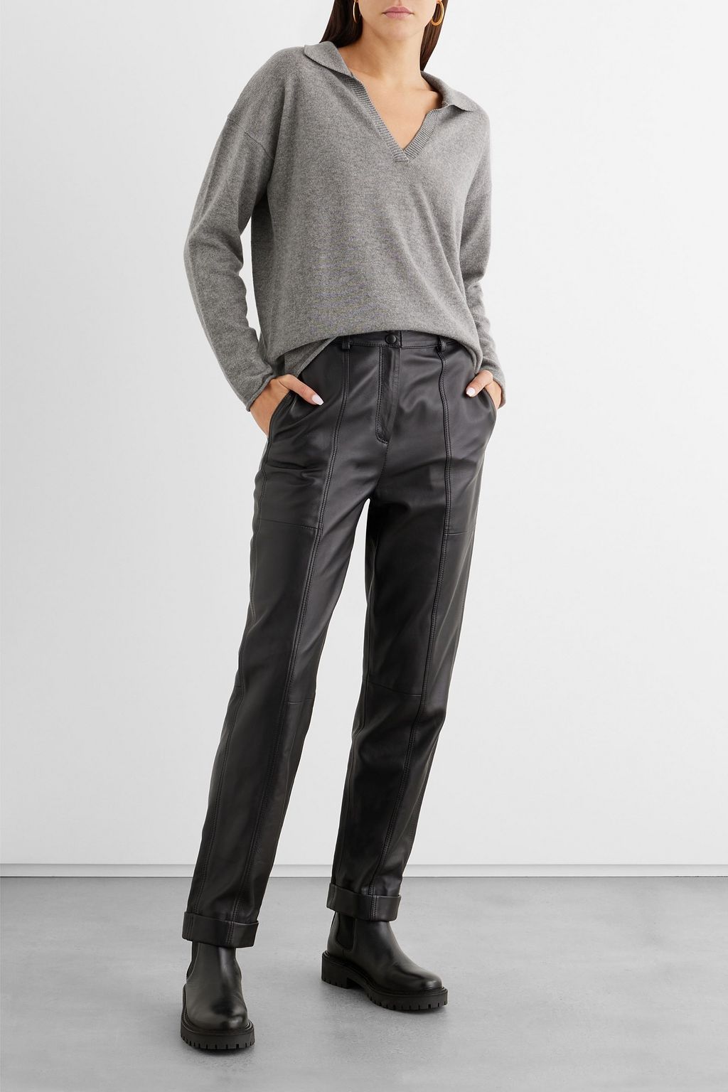 IRIS & INK Jessica Pullover aus einer melierten Kaschmir-Wollmischung