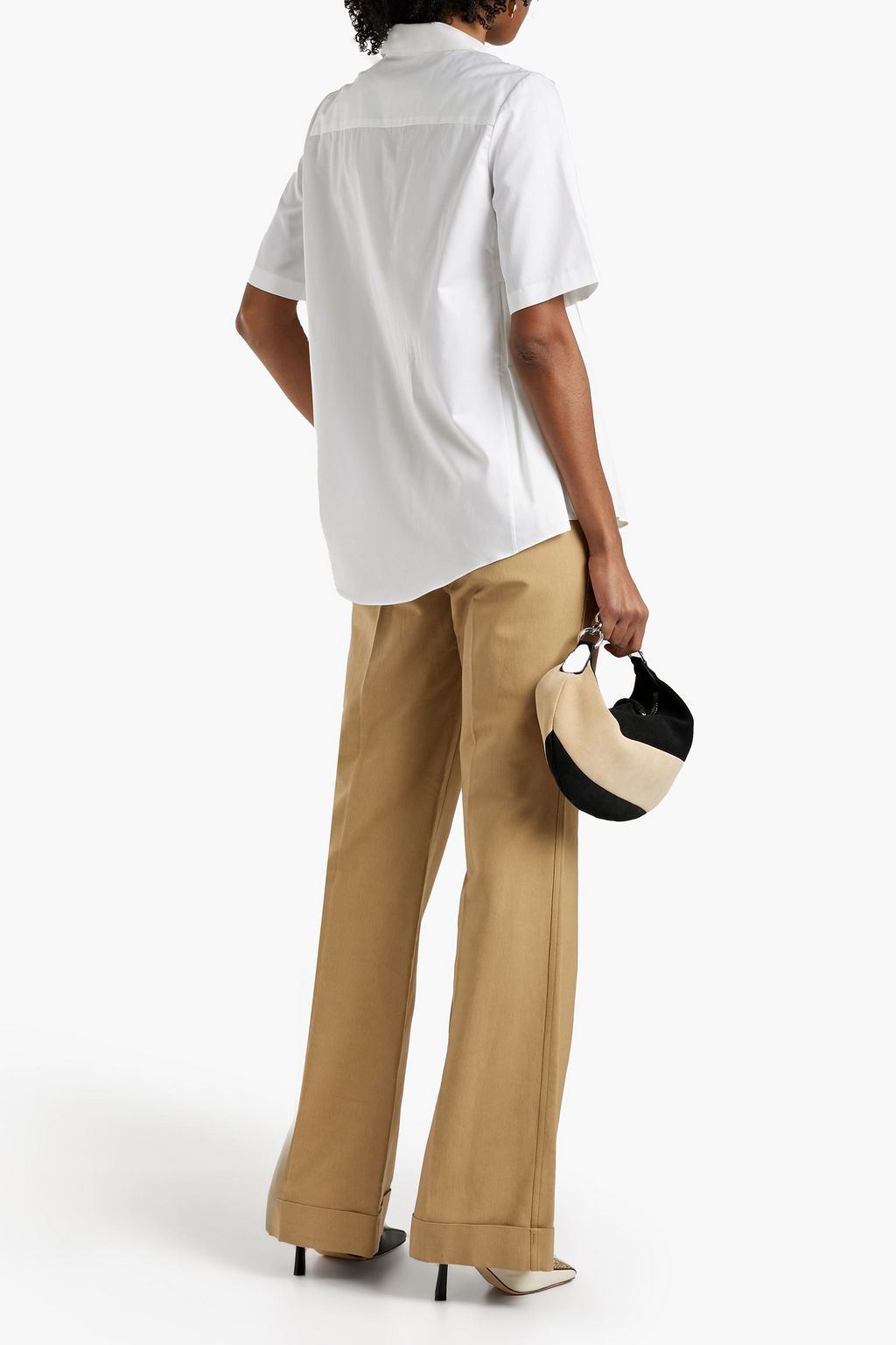 ADAM LIPPES Pleated cotton-poplin shirt