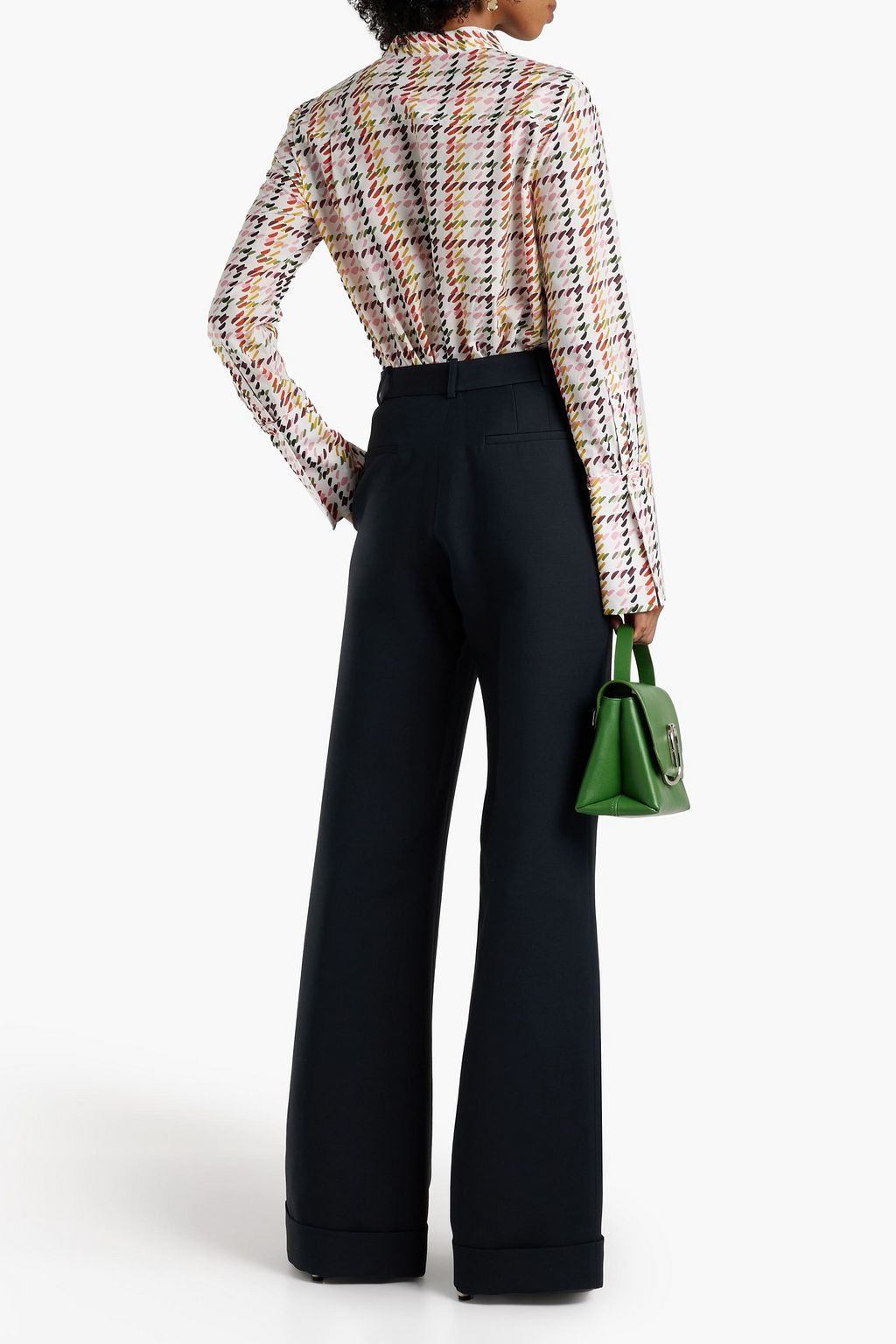 ADAM LIPPES Printed cotton and silk-blend shirt