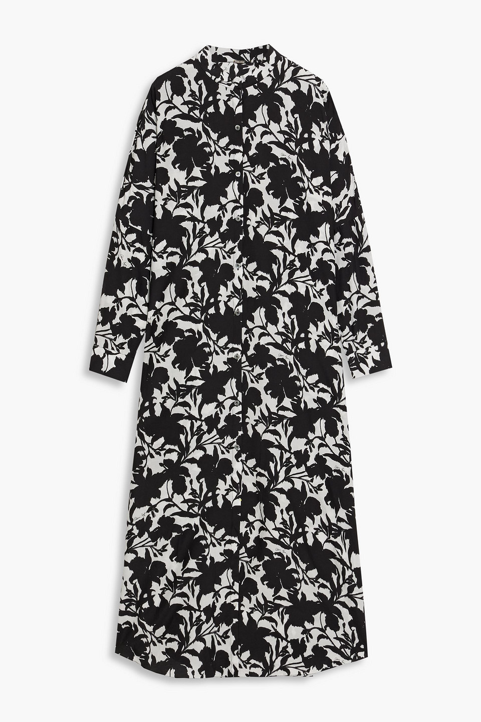 Adam Lippes Printed Cotton And Silk-blend Midi Dress In Black