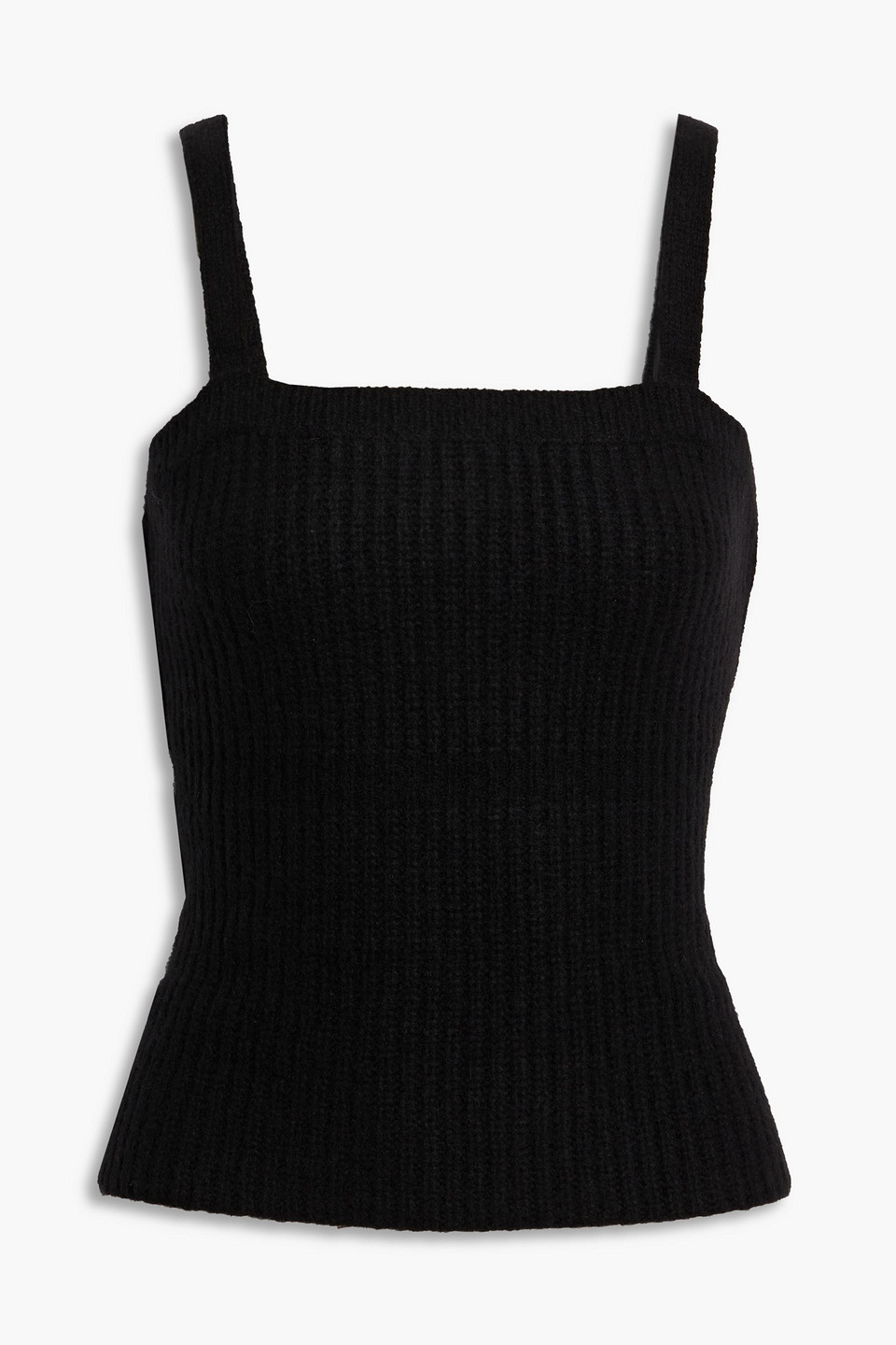 Brushed ribbed cashmere and silk-blend camisole