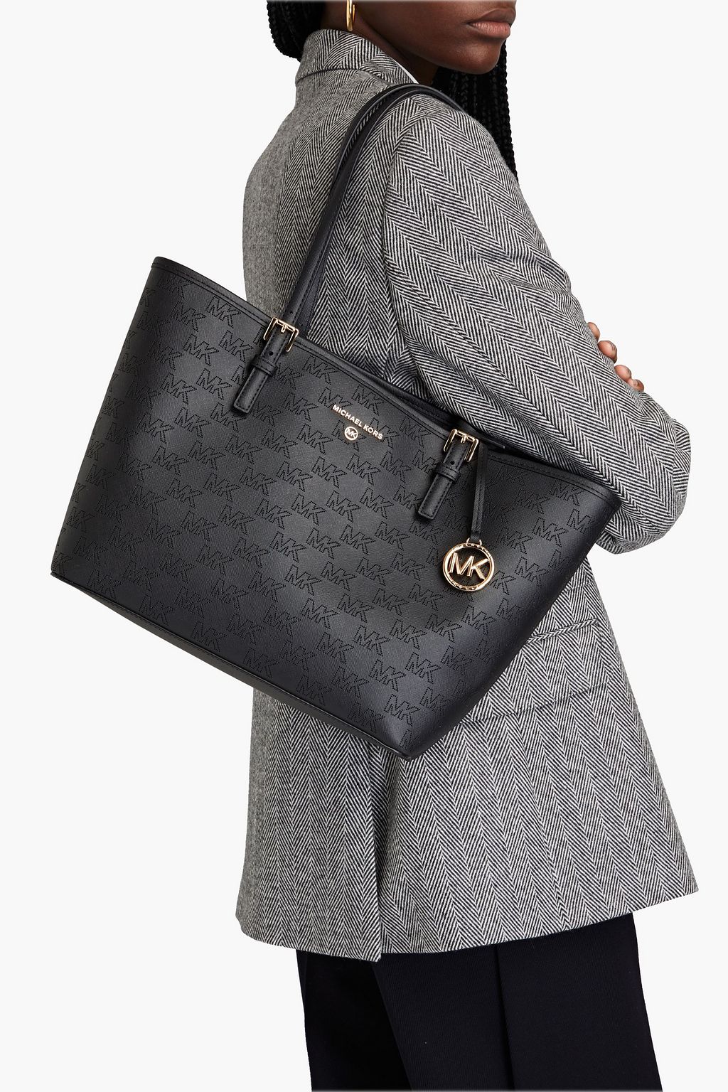 MICHAEL MICHAEL KORS Perforated faux textured-leather tote