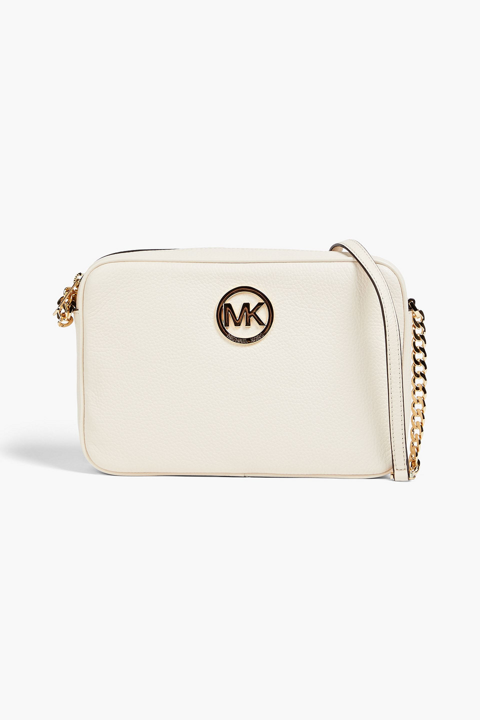 Michael Michael Kors Fulton Pebbled-leather Shoulder Bag In White