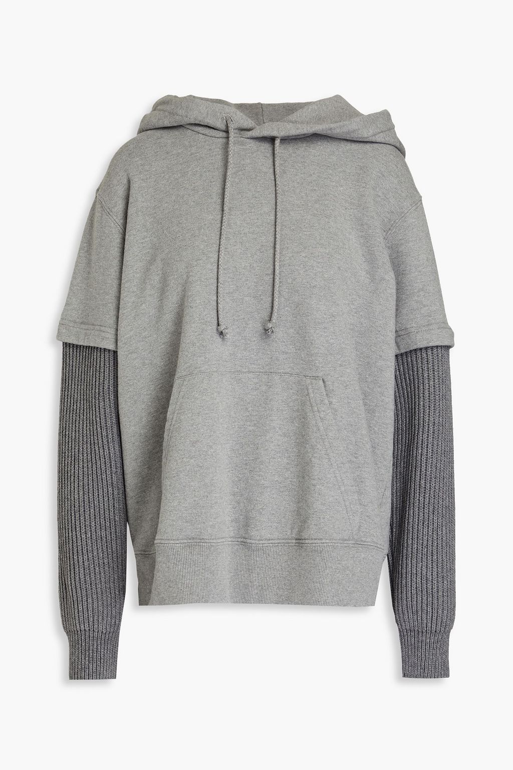 MM6 MAISON MARGIELA Knit-paneled French cotton-terry hoodie | Sale