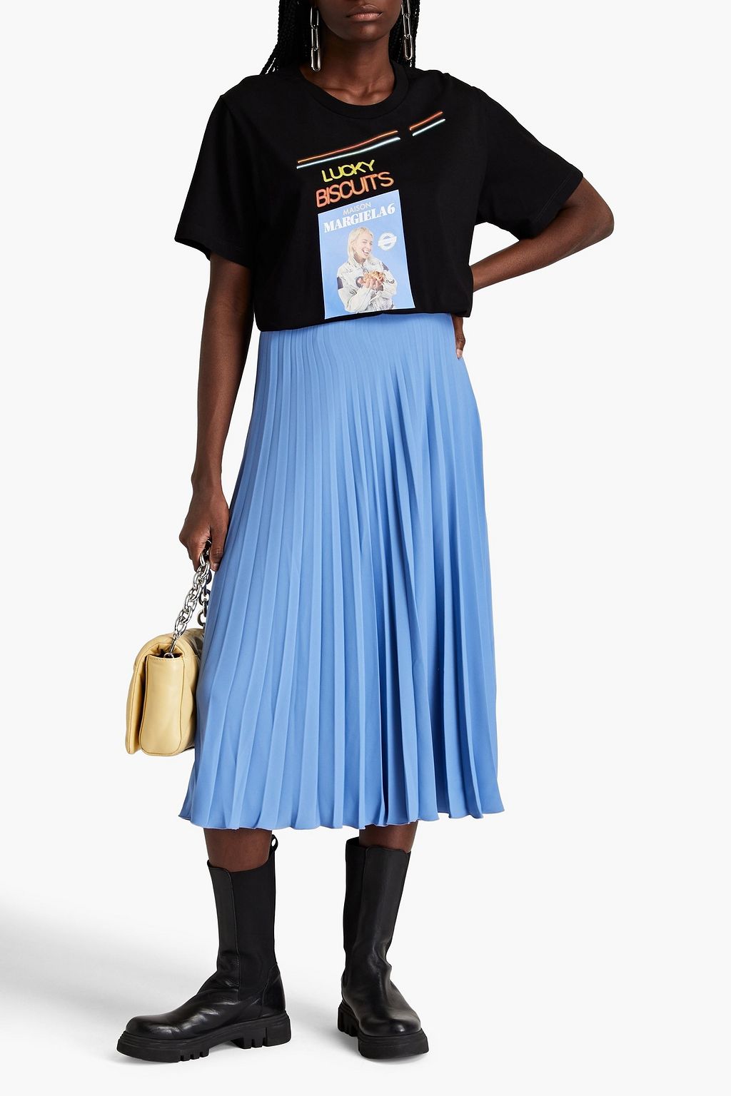 MM6 MAISON MARGIELA Pleated crepe midi skirt