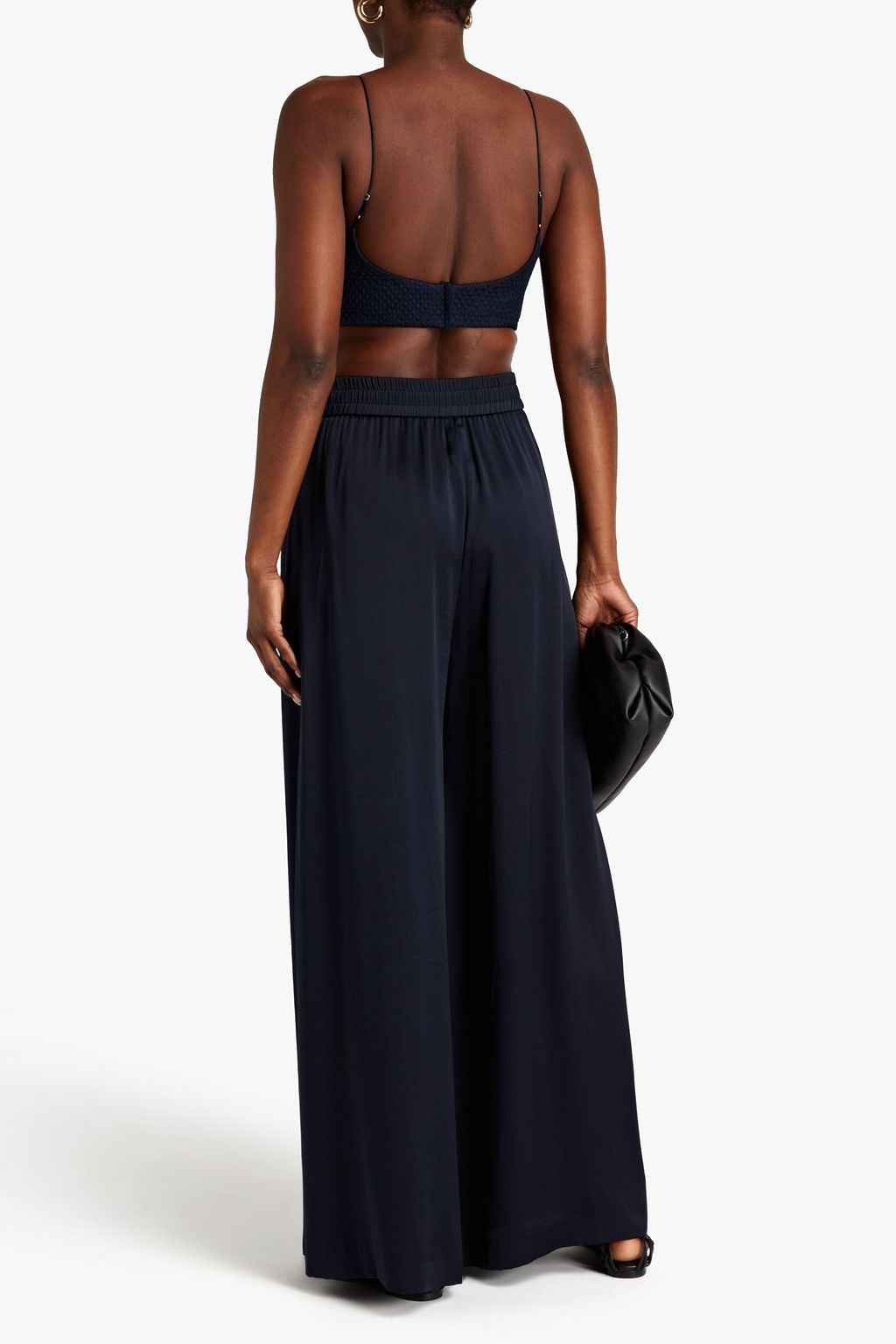 ADAM LIPPES Silk-satin wide-leg pants