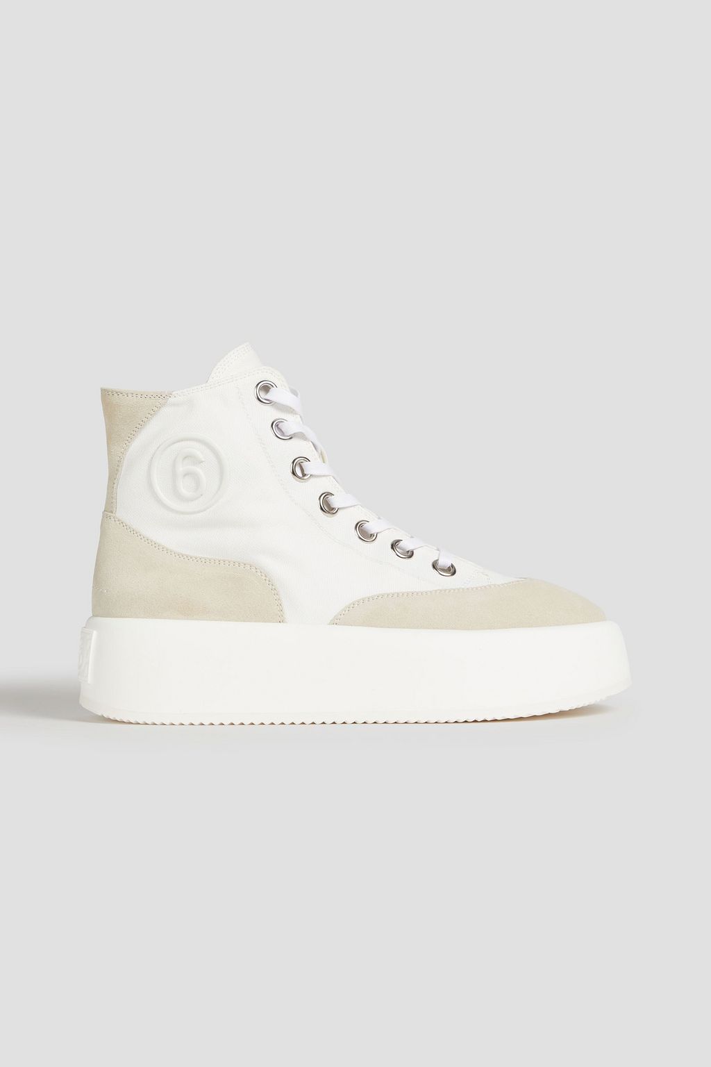 MM6 MARGIELA Suede and canvas platform high-top | up to off | THE OUTNET